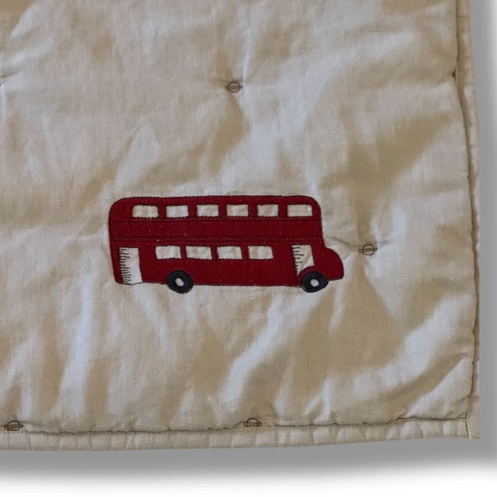 Restoration Hardware Baby & Child Linen Quilt Blanket‎ Bus Nursery  Toddler Kids